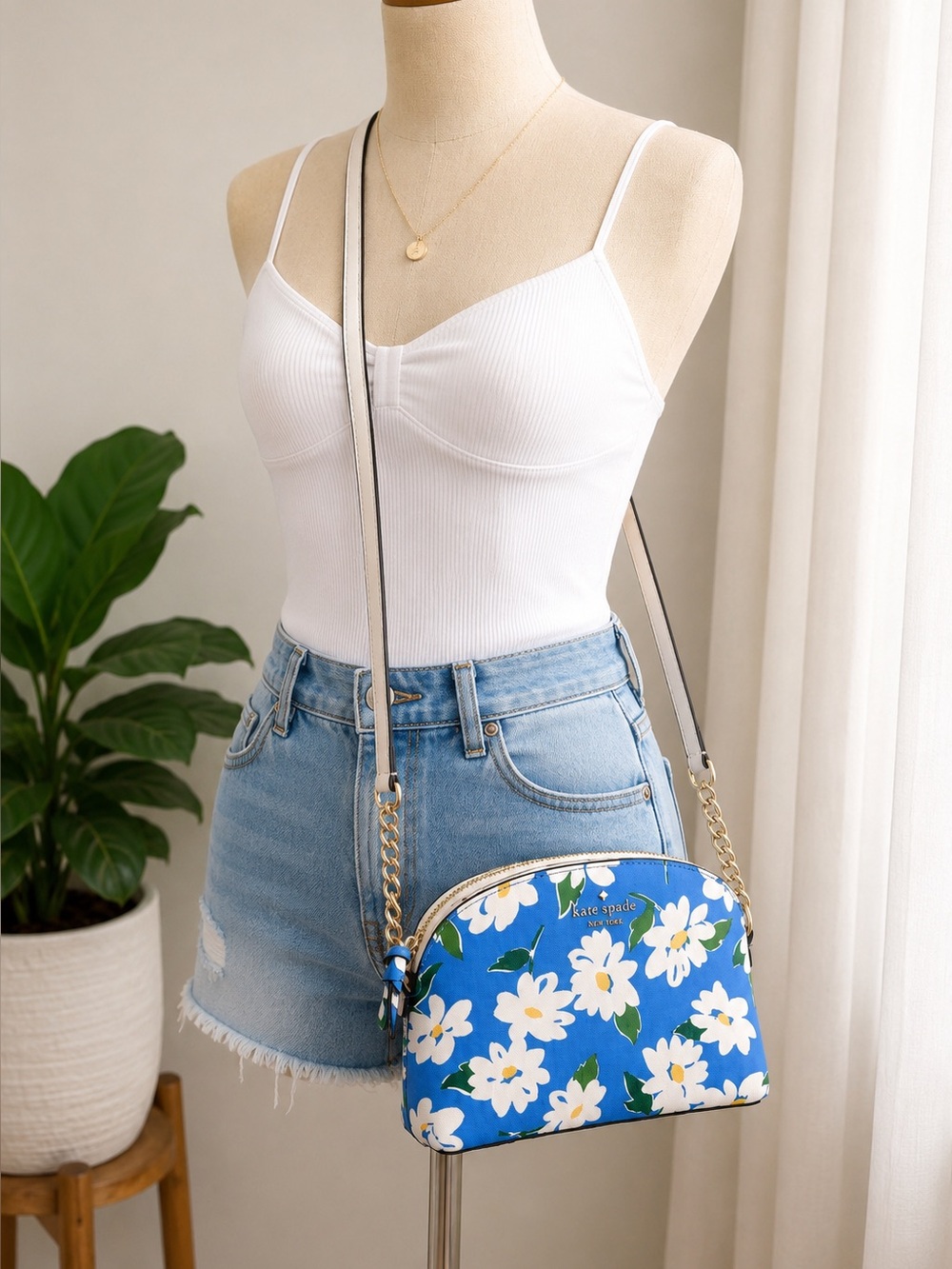 kate spade Blue Floral Dome Crossbody Bag